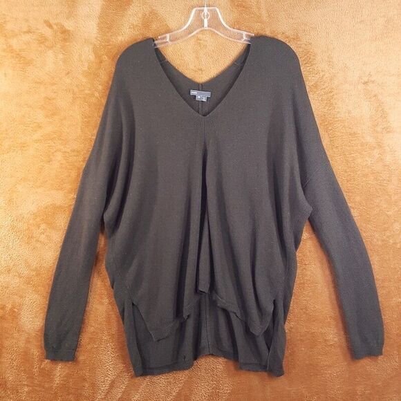 VINCE Womens Sweater XS Green Oversized Pullover Wool Cashmere Slouchy Hi Lo - Picture 1 of 9